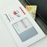 Fourre Samsung Galaxy S25 Ultra - Premium Flip cuir lisse porte-cartes - Blanc