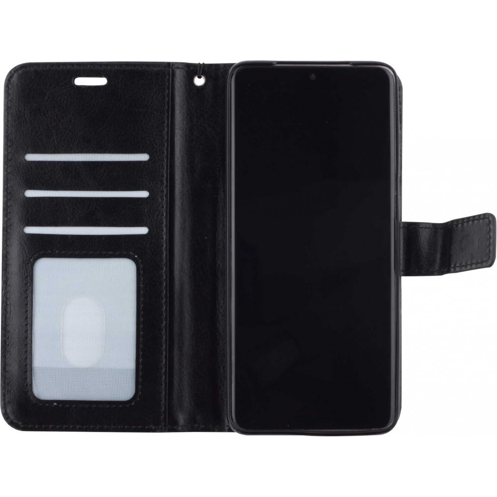Hülle Samsung Galaxy A13 4G - Premium Flip Leder Tasche - Schwarz