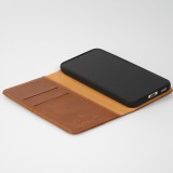 Samsung Galaxy S23+ Case Hülle - Flip Fierre Shann Echtleder - Braun