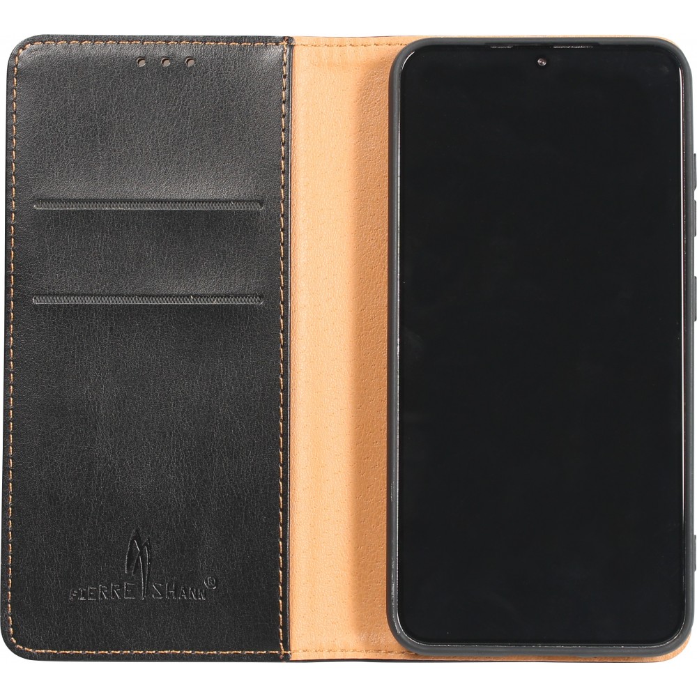Samsung Galaxy S23+ Case Hülle - Flip Fierre Shann Echtleder - Schwarz
