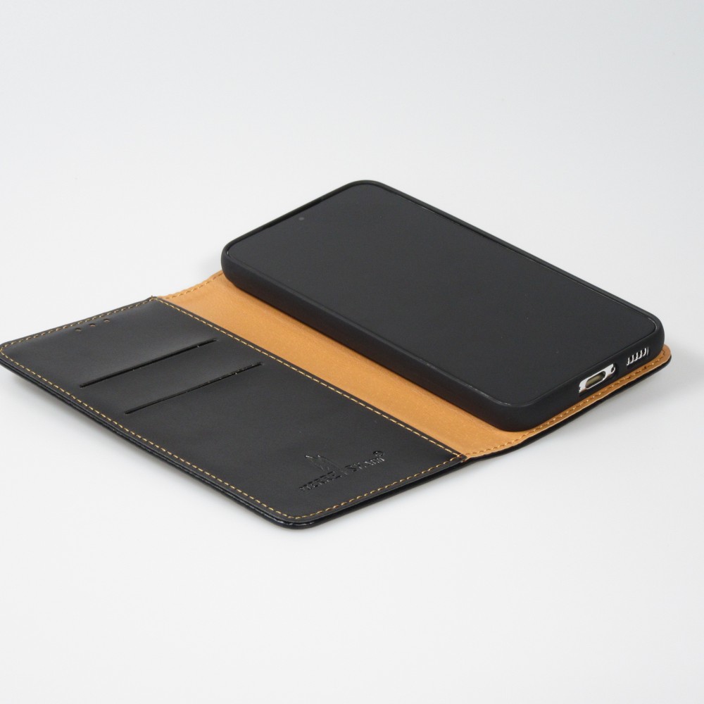Samsung Galaxy S23+ Case Hülle - Flip Fierre Shann Echtleder - Schwarz
