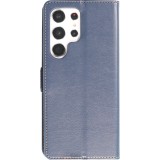 Galaxy S23 Ultra Case Hülle - Flip Fierre Shann Echtleder - Blau