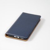 Galaxy S23 Ultra Case Hülle - Flip Fierre Shann Echtleder - Blau