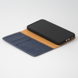 Galaxy S23 Ultra Case Hülle - Flip Fierre Shann Echtleder - Blau