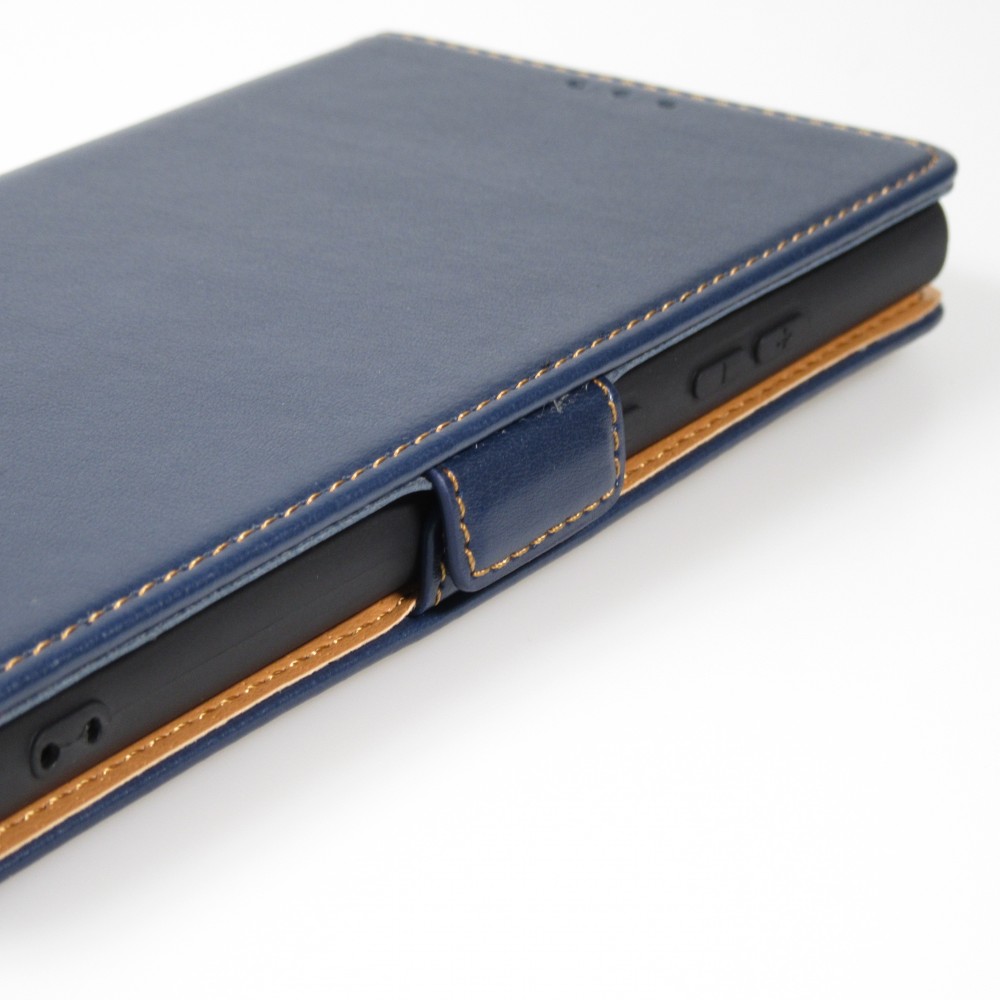 Galaxy S23 Ultra Case Hülle - Flip Fierre Shann Echtleder - Blau