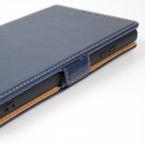 Galaxy S23 Ultra Case Hülle - Flip Fierre Shann Echtleder - Blau