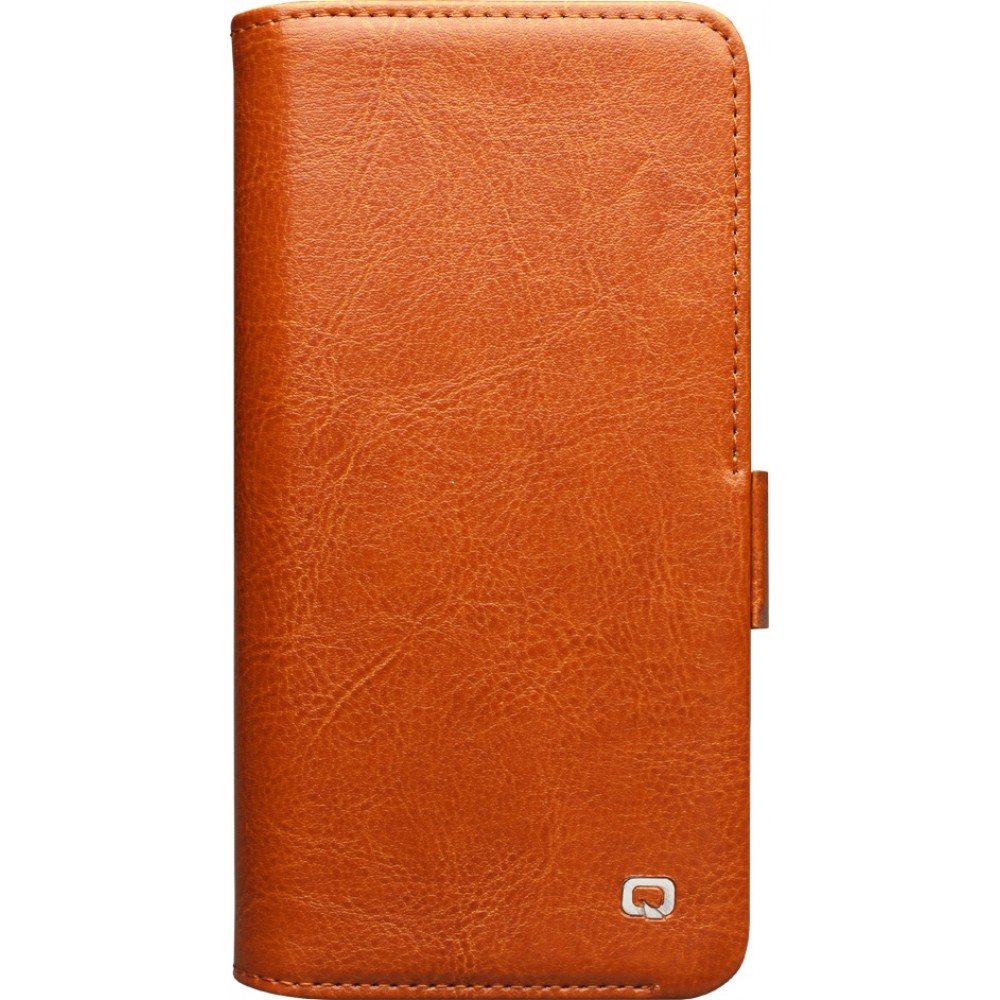Samsung Galaxy S25+ Case Hülle - Flip Qialino Echtleder mit magnetischem Verschluss - Hellbraun