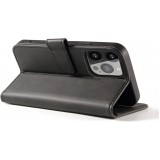 Galaxy S25+ Case Hülle - Leder Flip mit Magnetverschluss - Schwarz