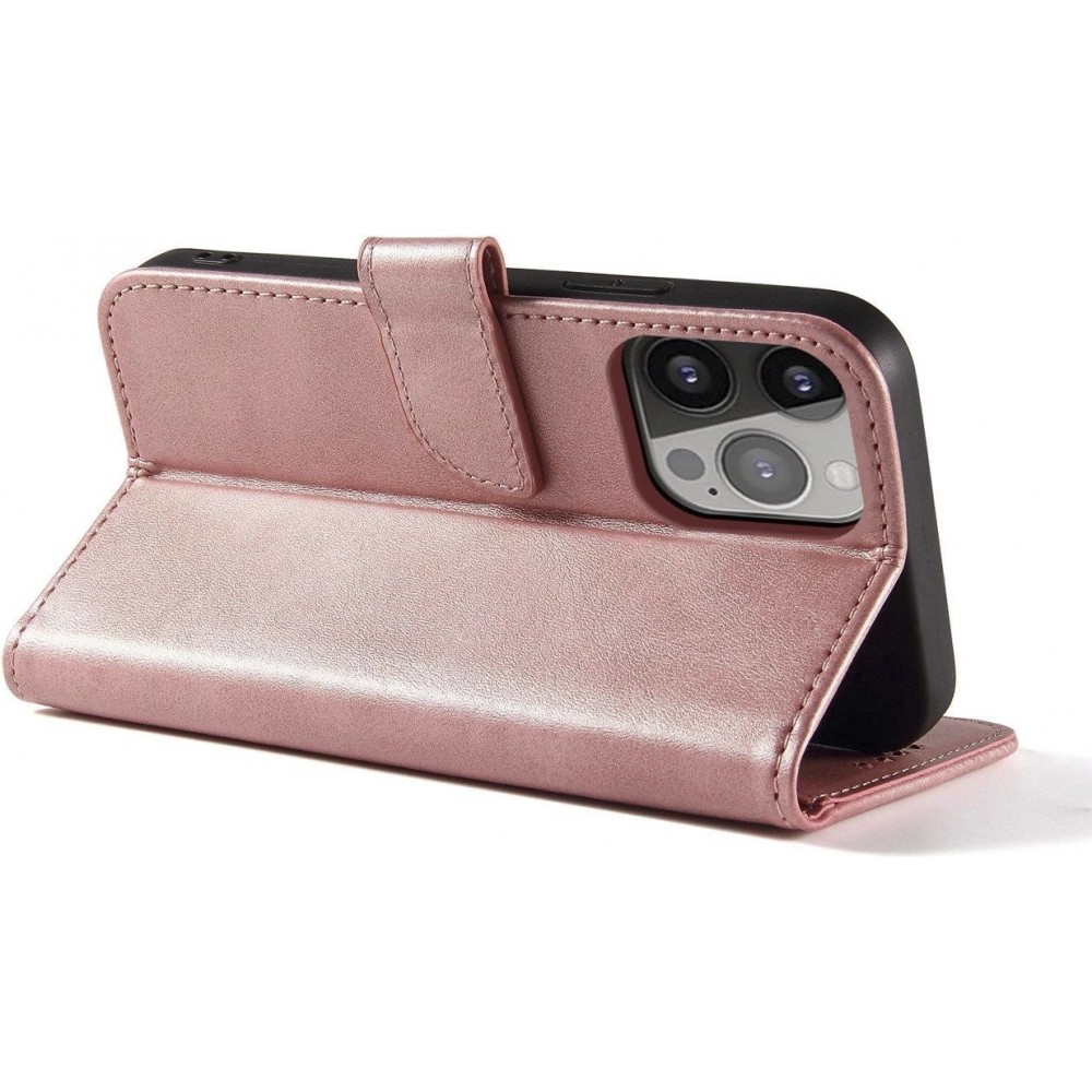 Galaxy S25+ Case Hülle - Magnetverschluss Flip Lederhülle - Rosa