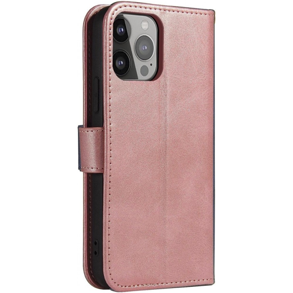 Galaxy S25+ Case Hülle - Magnetverschluss Flip Lederhülle - Rosa