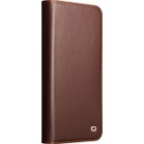Samsung Galaxy S25 Case Hülle - Qialino Flip Matt Wallet Echtleder - Braun