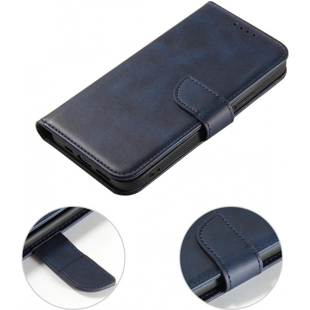 Galaxy S25 Case Hülle - Magnetischer Klapp-Lederhülle - Dunkelblau