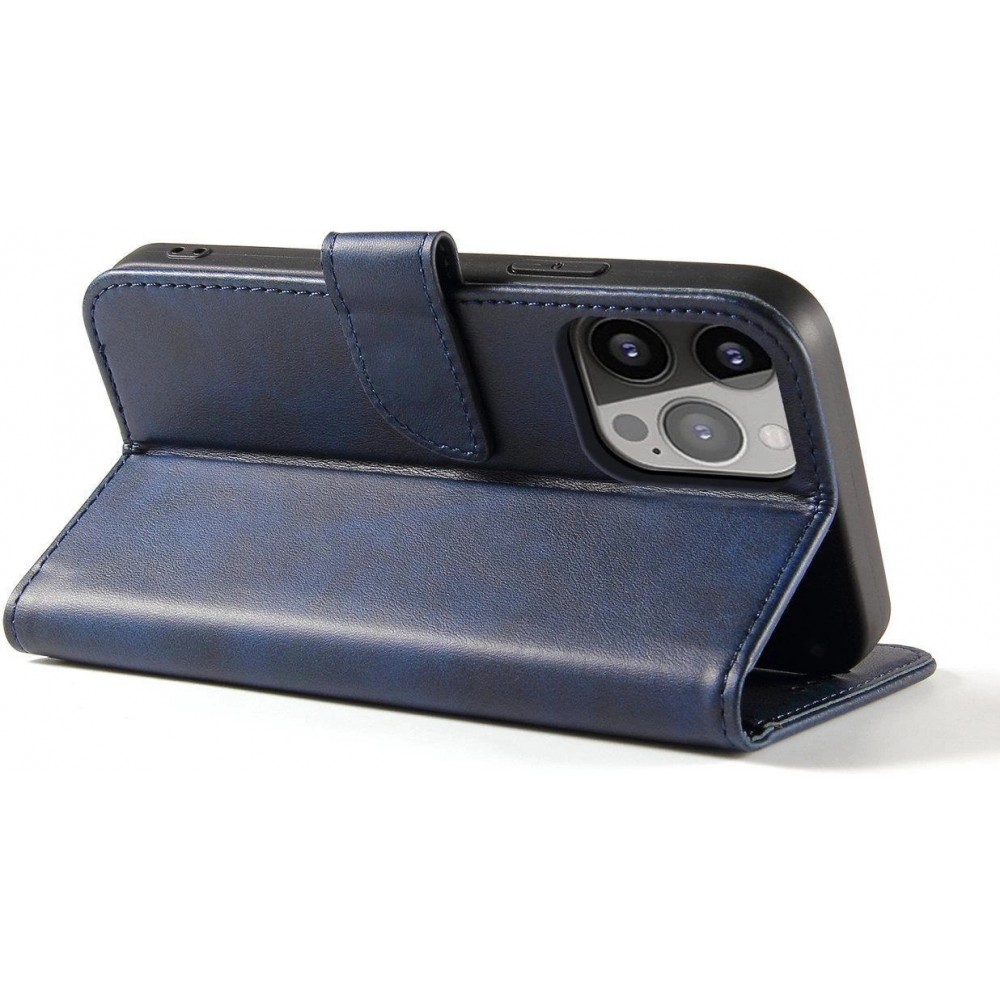 Galaxy S25 Case Hülle - Magnetischer Klapp-Lederhülle - Dunkelblau