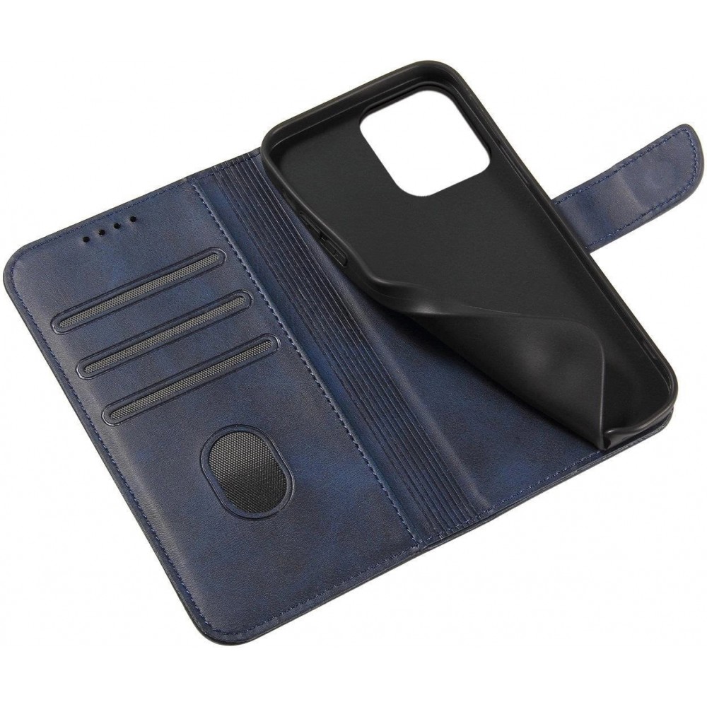 Galaxy S25 Case Hülle - Magnetischer Klapp-Lederhülle - Dunkelblau
