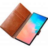Samsung Galaxy S25 Ultra Case Hülle - Flip Qialino Echtleder mit magnetischem Verschluss - Hellbraun