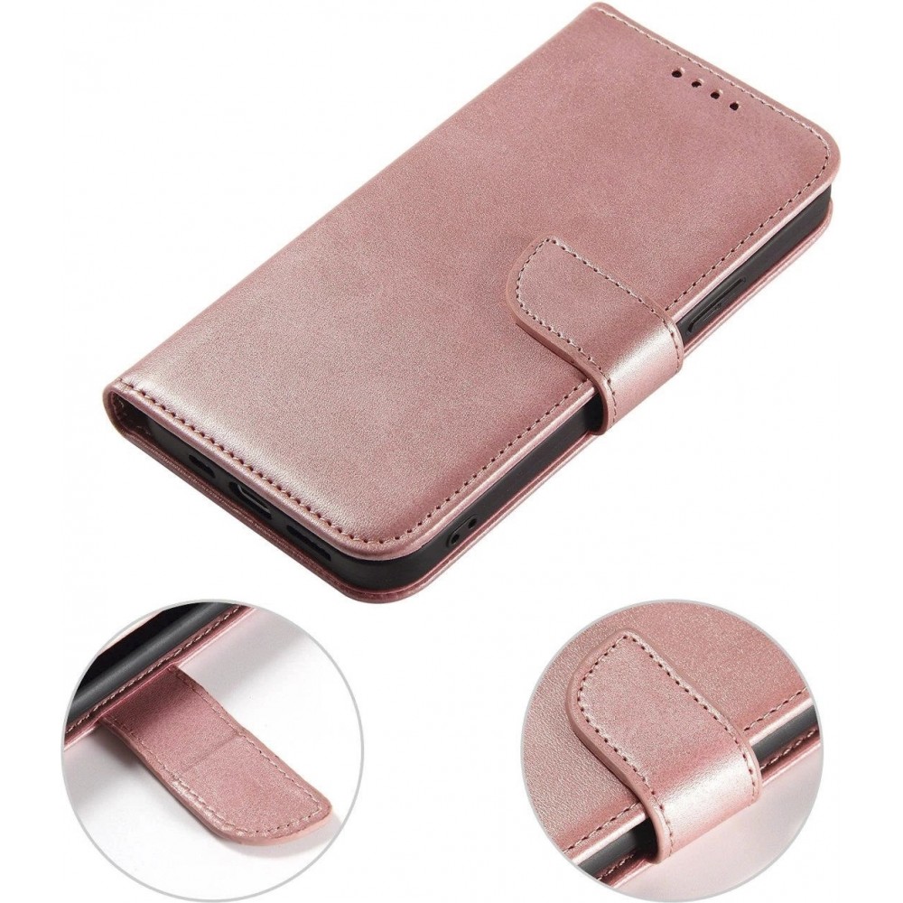 Galaxy S25 Ultra Case H&uuml;lle - Magnetischer Klapp-Lederh&uuml;lle - Rosa
