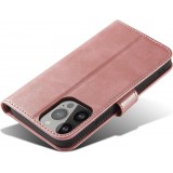 Galaxy S25 Ultra Case H&uuml;lle - Magnetischer Klapp-Lederh&uuml;lle - Rosa