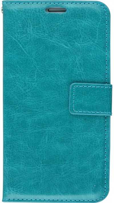 Hülle Samsung Galaxy S7 - Premium Flip Leder Tasche - Türkis