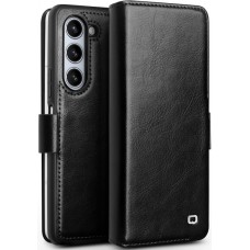 Samsung Galaxy Z Fold5 Case Hülle - Flip Qialino Echtleder mit magnetischem Verschluss - Schwarz