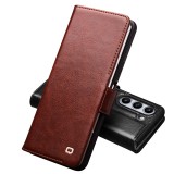 Samsung Galaxy Z Fold5 Case Hülle - Flip Qialino Echtleder mit magnetischem Verschluss - Schwarz