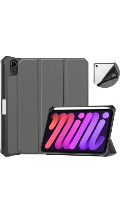 iPad mini 6 (8.3"/2021) Case Hülle - 2-in-1-Anti-Schock-Kunstlederschale mit Bumper und integriertem Ständer - Grau