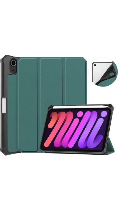 iPad mini 6 (8.3"/2021) Case Hülle - 2-in-1-Anti-Schock-Kunstlederschale mit Bumper und integriertem Ständer - Dunkelgrün