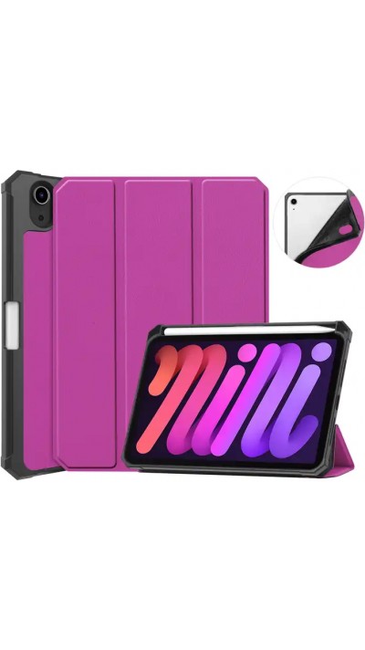 iPad mini 6 (8.3"/2021) Case Hülle - 2-in-1-Anti-Schock-Kunstlederschale mit Bumper und integriertem Ständer - Lila