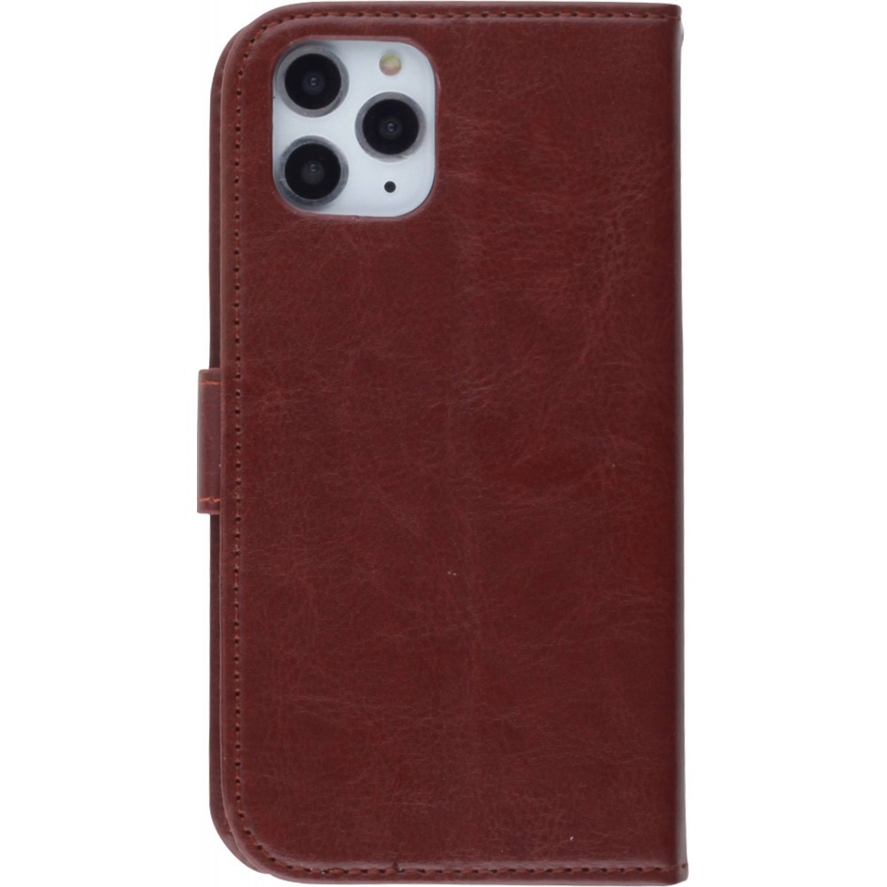 Hülle iPhone 11 - Premium Flip Leder Tasche - Braun