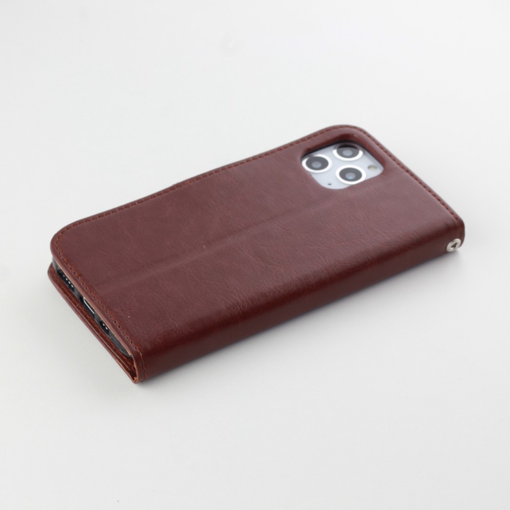 Hülle iPhone 11 - Premium Flip Leder Tasche - Braun