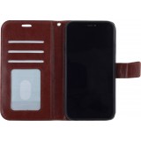 Hülle iPhone 11 - Premium Flip Leder Tasche - Braun