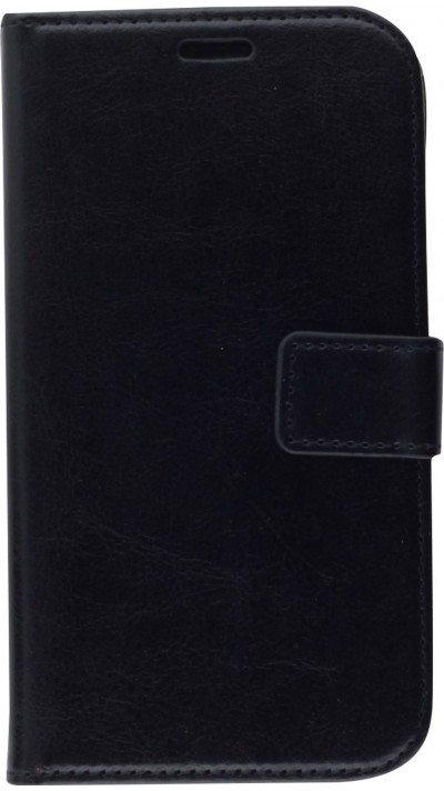 Hülle iPhone 13 mini - Premium Flip Leder Tasche - Schwarz