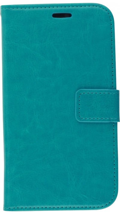 Hülle iPhone 12 / 12 Pro - Premium Flip Leder Tasche - Türkis