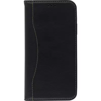 Hülle iPhone 11 Pro Max - Flip Fierre Shann Echtleder - Schwarz