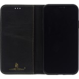 Hülle iPhone 11 Pro Max - Flip Fierre Shann Echtleder - Schwarz