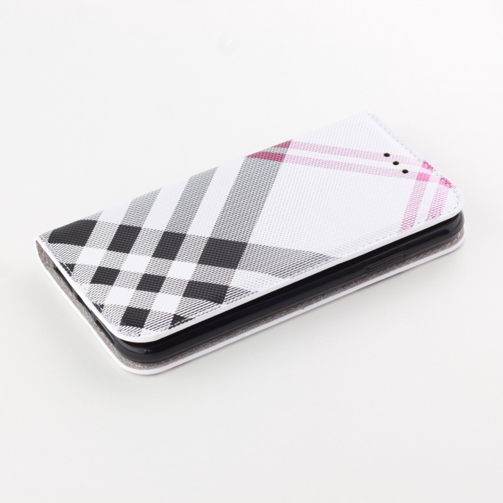 Hülle iPhone 13 mini - Flip Lines - Weiss