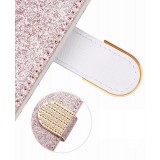 Hülle iPhone 12 mini - Flip Croco Strass  - Rosa