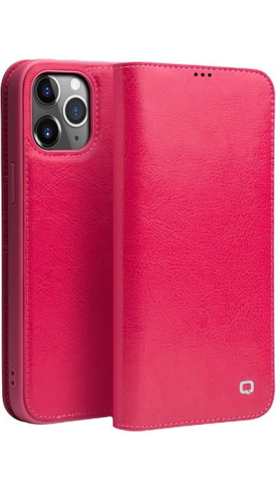 Hülle iPhone 12 mini - Qialino Flip Echtleder - Rosa