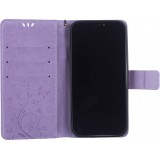 Hülle iPhone 12 / 12 Pro - Flip Schmetterling Strass - Violett