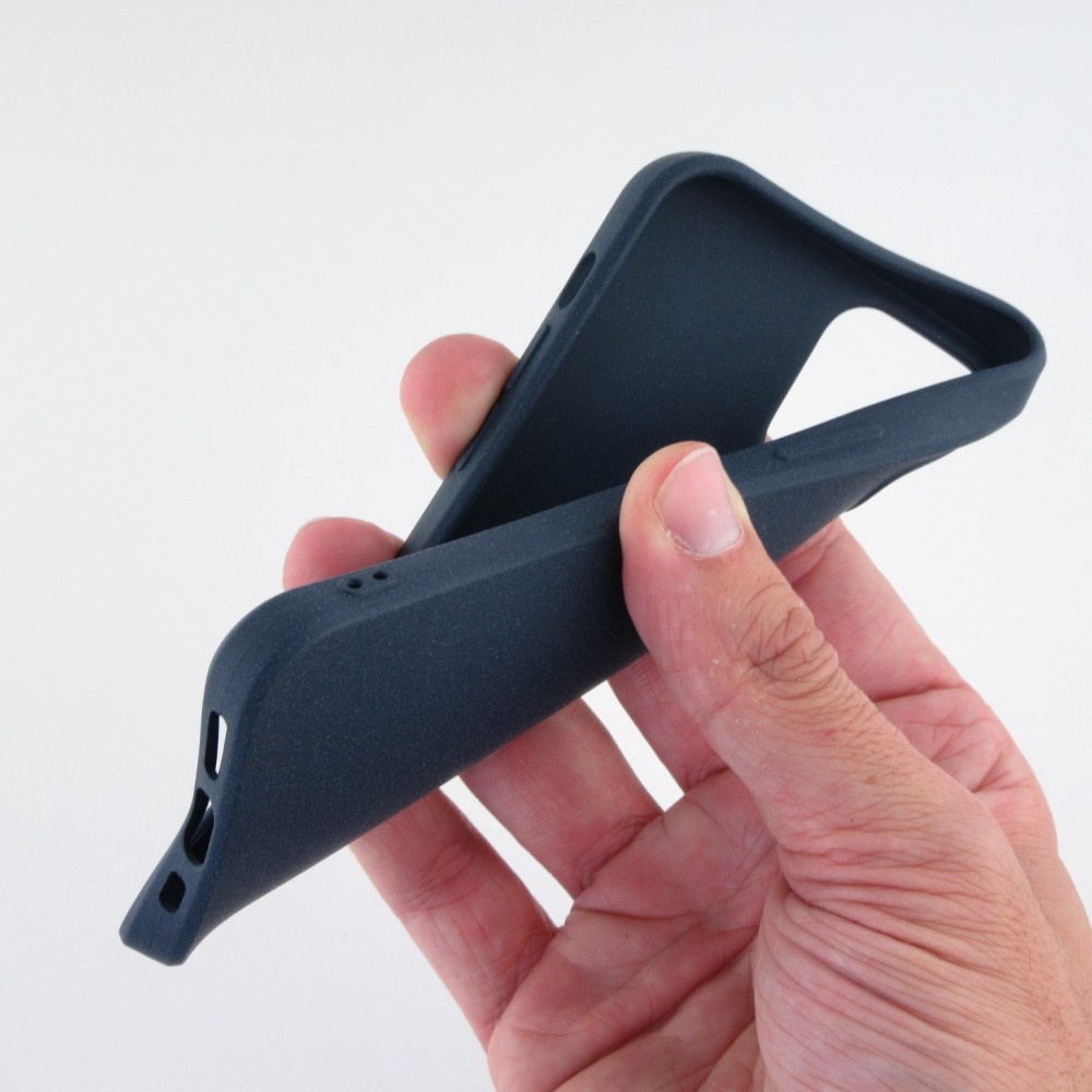 Hülle iPhone 12 / 12 Pro - Silikon Mat Rau blau