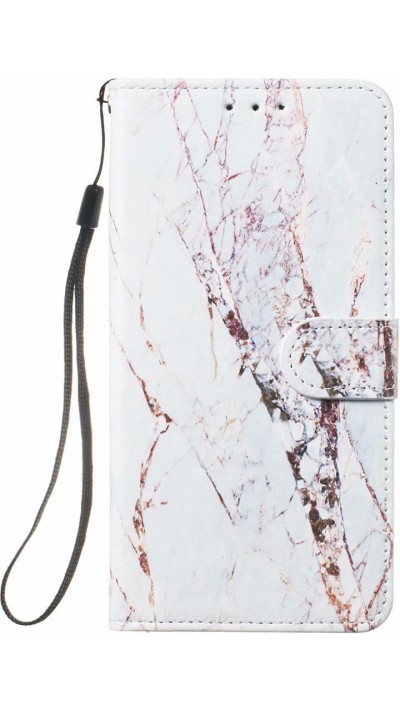 Hülle iPhone 13 Pro - Flip Marble - Weiss
