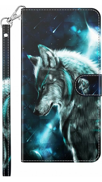 Hülle iPhone 16e - 3D Flip Wolf Universe