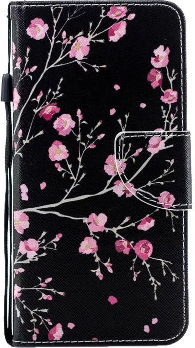 Hülle iPhone 11 Pro - Flip Kirschblüten - Schwarz
