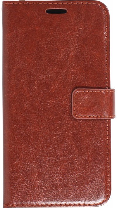 Samsung Galaxy S24 Ultra Case Hülle - Premium Flip Leder Tasche - Braun