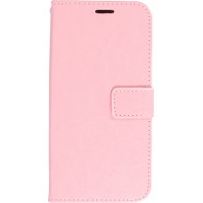 iPhone 15 Case Hülle - Premium Flip Leder Tasche - Hellrosa