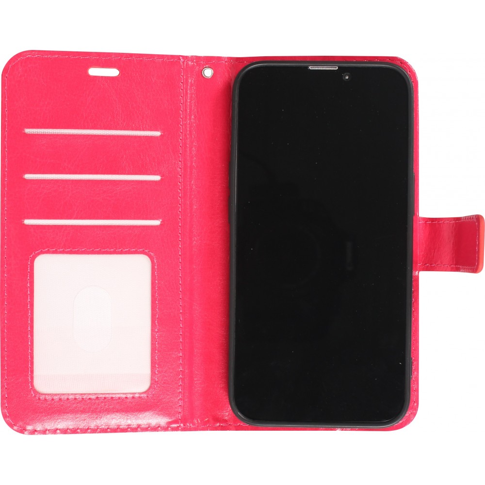 Fourre Samsung Galaxy S24 FE - Premium Flip cuir lisse porte-cartes - Rose foncé