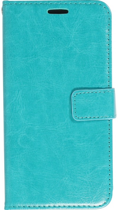 iPhone 14 Case Hülle - Premium Flip Leder Tasche - Türkis