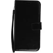iPhone 16 Pro Max Case Hülle - Premium Flip Leder Tasche - Schwarz