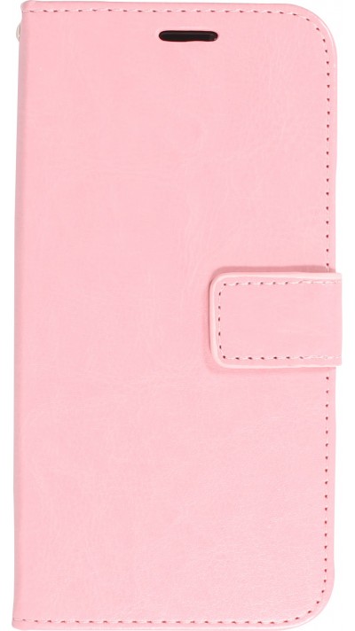 iPhone 13 mini Case Hülle - Premium Flip Leder Tasche - Hellrosa