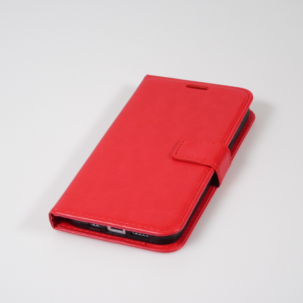 iPhone 13 mini Case Hülle - Premium Flip Leder Tasche - Rot