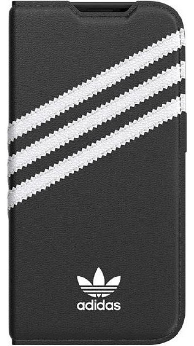 iPhone 14 Pro Case Hülle - Adidas Flip Booklet 3-Streifen-Design - Schwarz